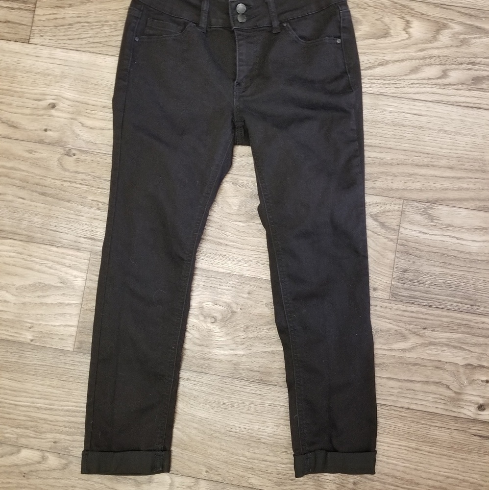 Black cuffed skinny  jeans